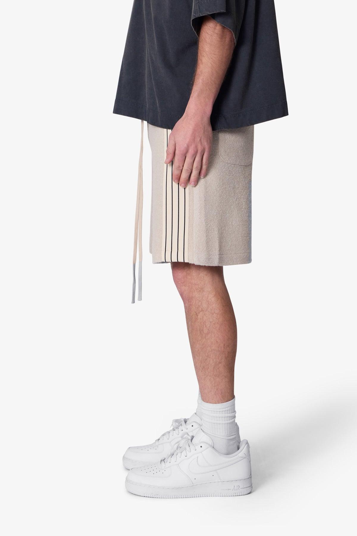 Tricot Striped Sweatshorts - Tan Product Image