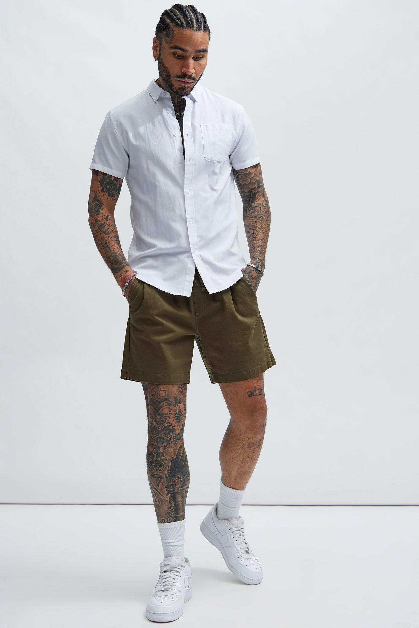Twill Volley Shorts - Olive Product Image