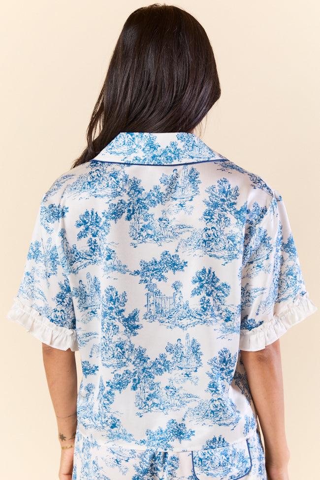 Chateau Dreams Satin Short Sleeve Pajama Top FINAL SALE Product Image