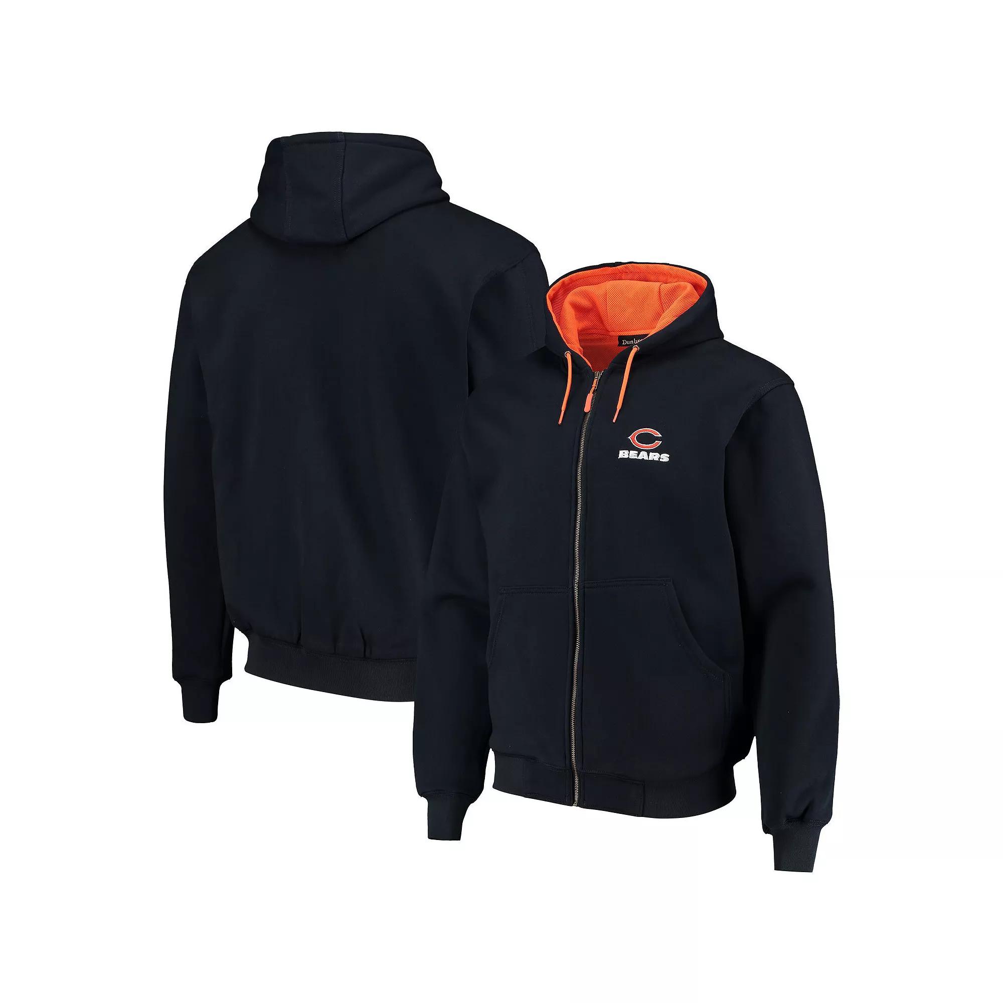 Men's Dunbrooke Navy Chicago Bears Craftsman Thermal-Lined Full-Zip Hoodie,  Product Image