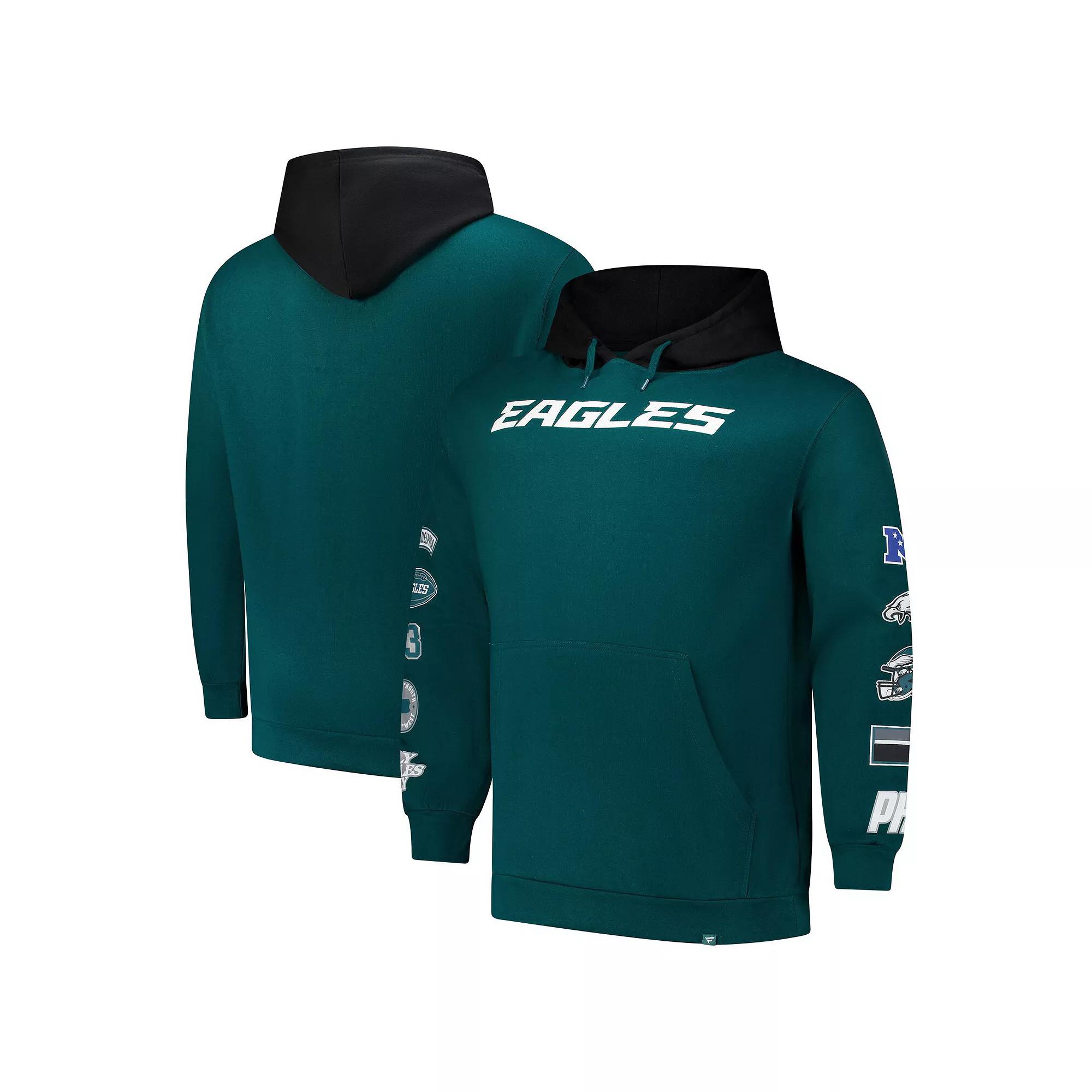 Men's Fanatics Midnight Green Philadelphia Eagles Patched Out Pullover Hoodie, Size: 2XB Product Image