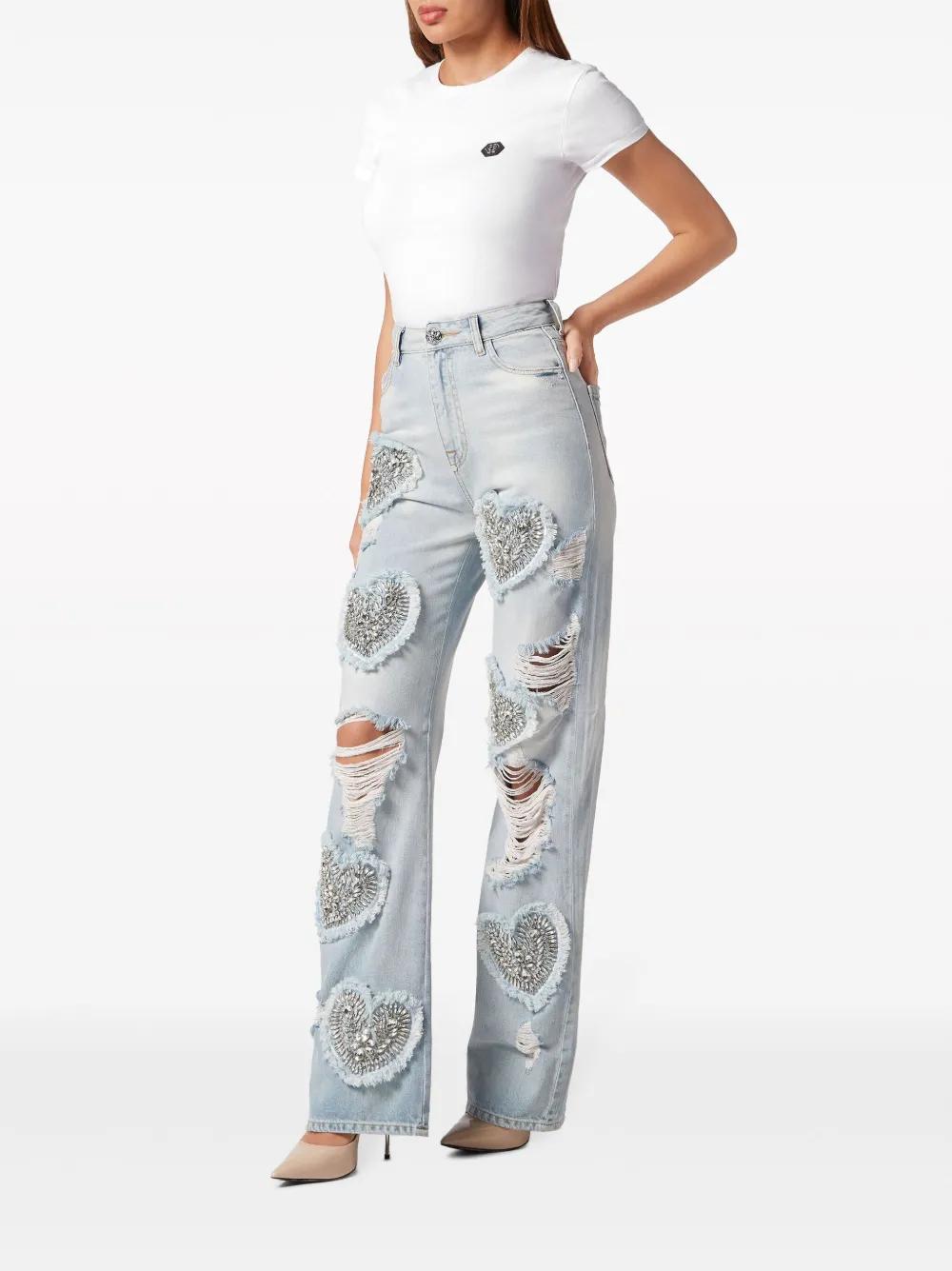 Heart high-rise wide-leg jeans Product Image