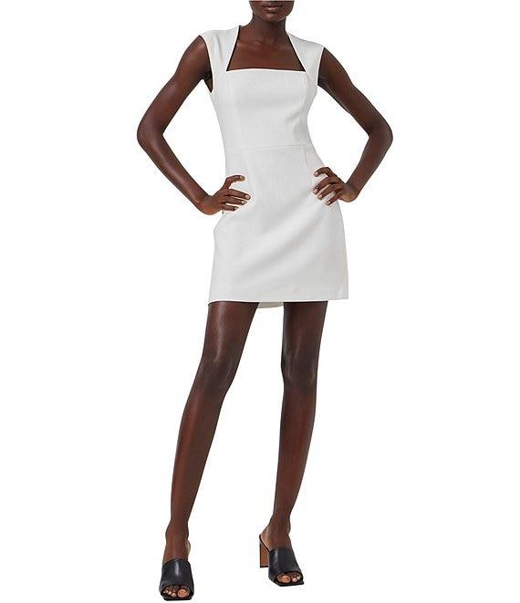 French Connection Ruth Whisper Square Neck Sleeveless Mini Dress Product Image