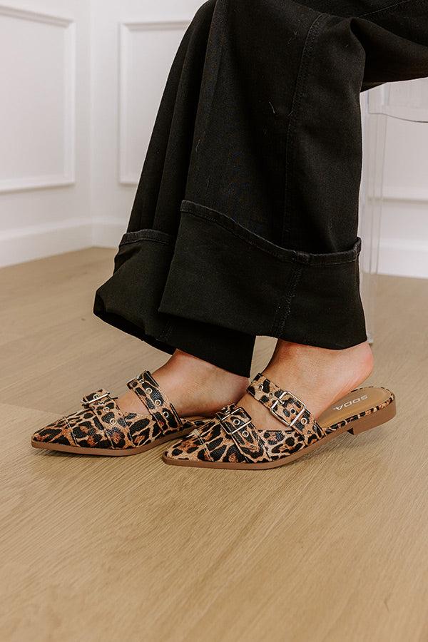 The Adaline Faux Leather Flats in Leopard Product Image