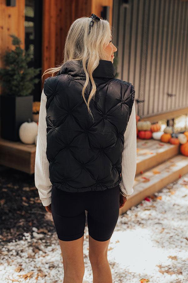 Mountain Top Morning Puffer Vest in Black Product Image