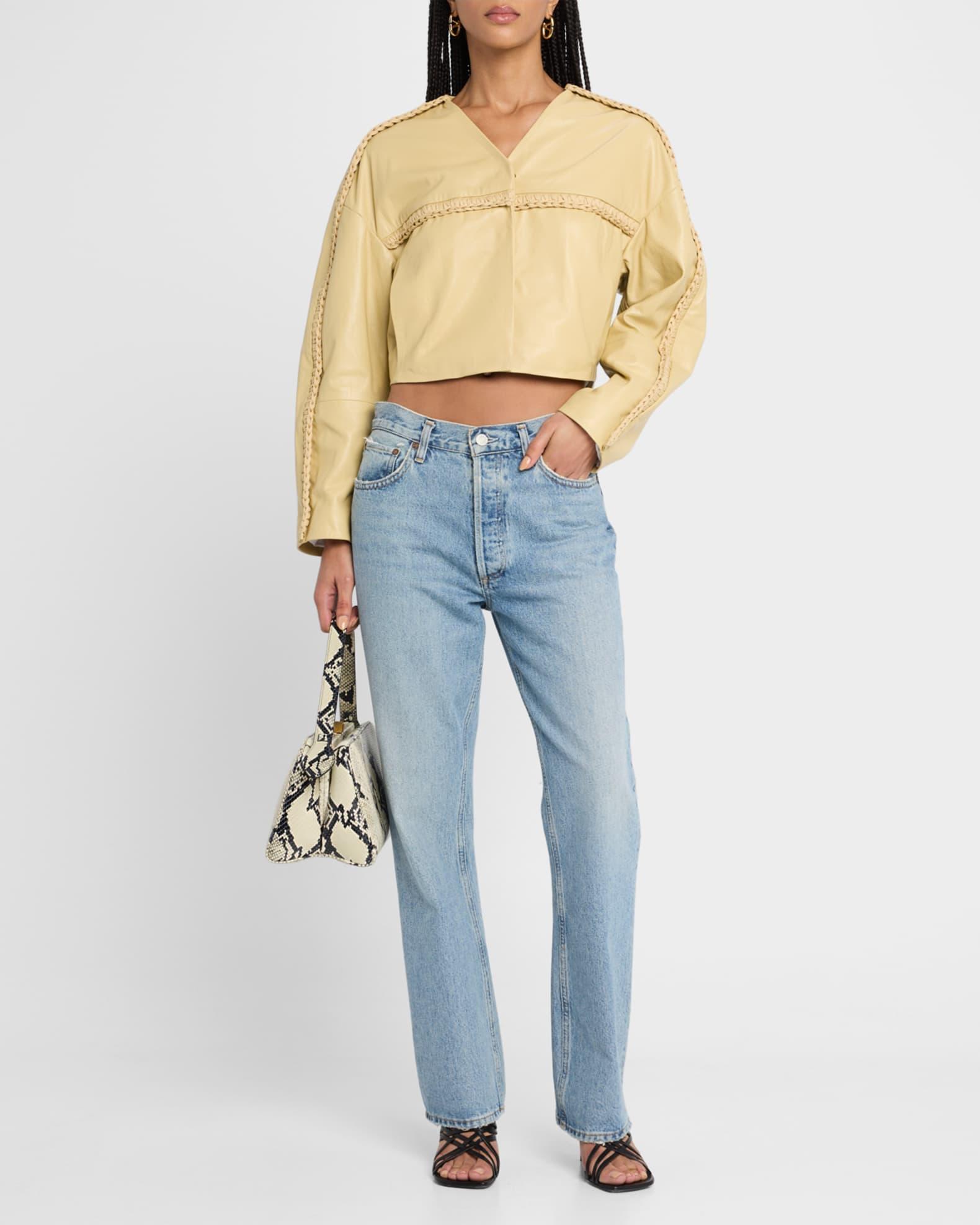 Lonis Crop Leather Jacket Product Image