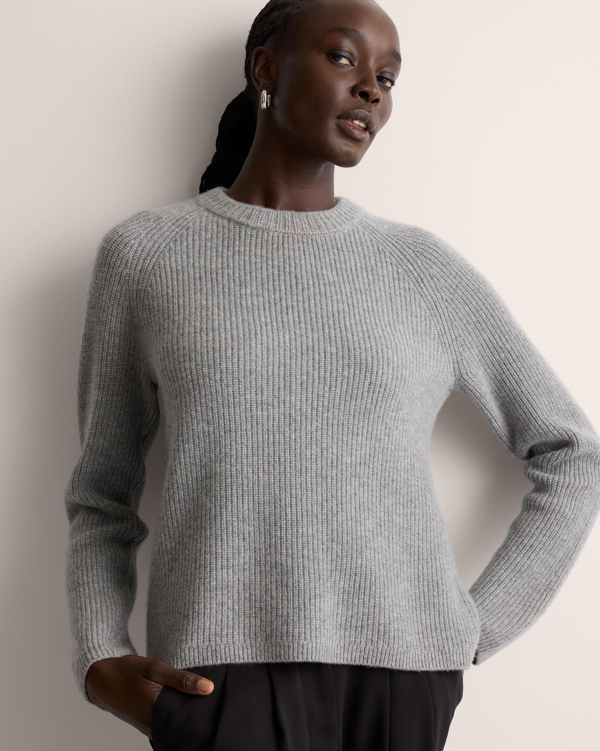 Quince | Women's Mongolian Cashmere Fisherman Crewneck knit Sweater Product Image
