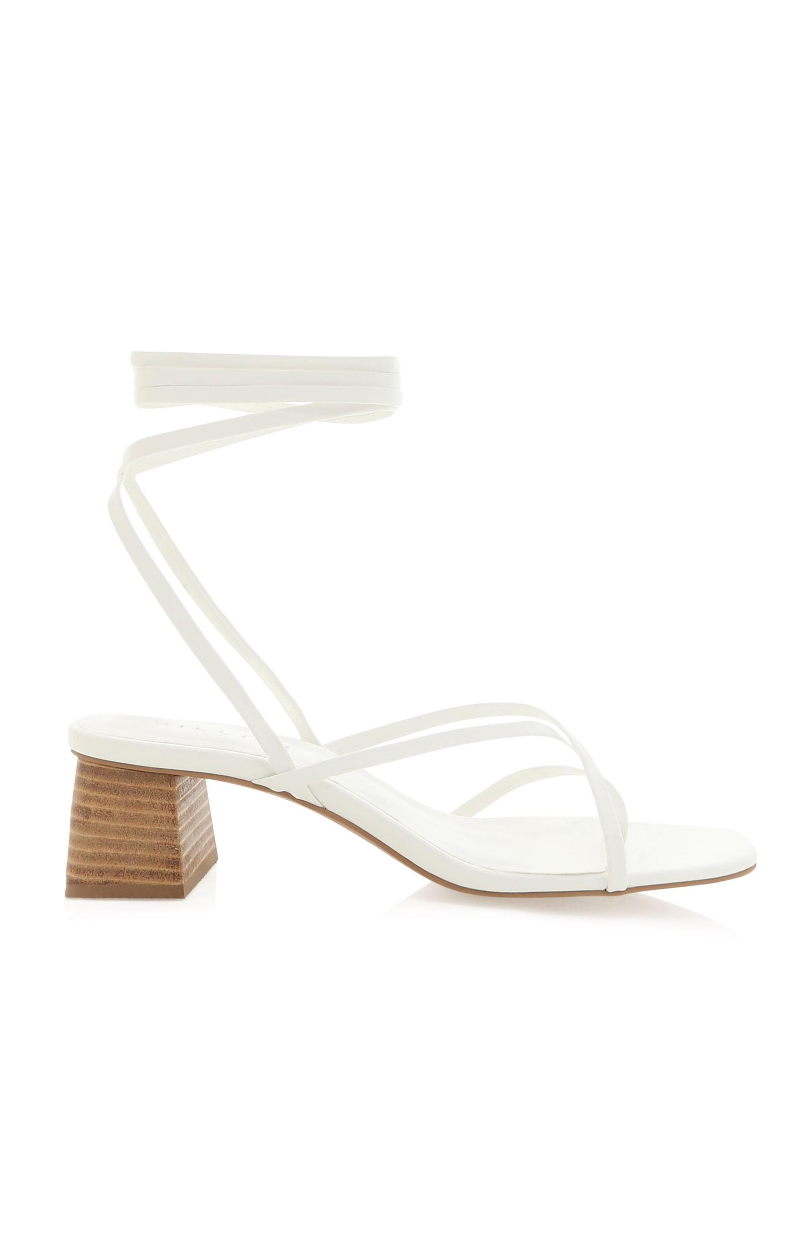 Billini Carmela Wrap Up Heel ~ White Natural Product Image