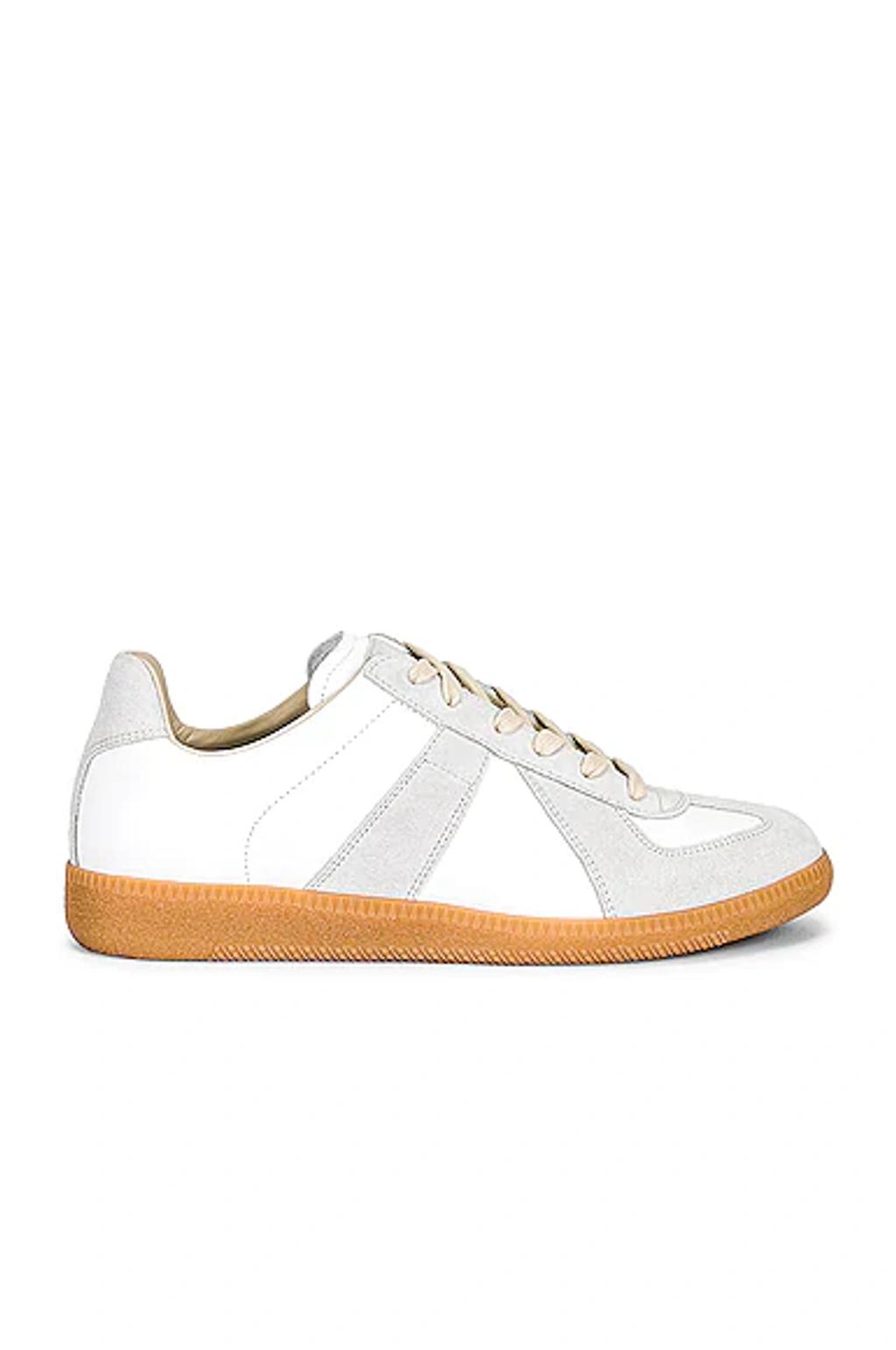MAISON MARGIELA Replica Leather And Suede Sneakers In White Product Image