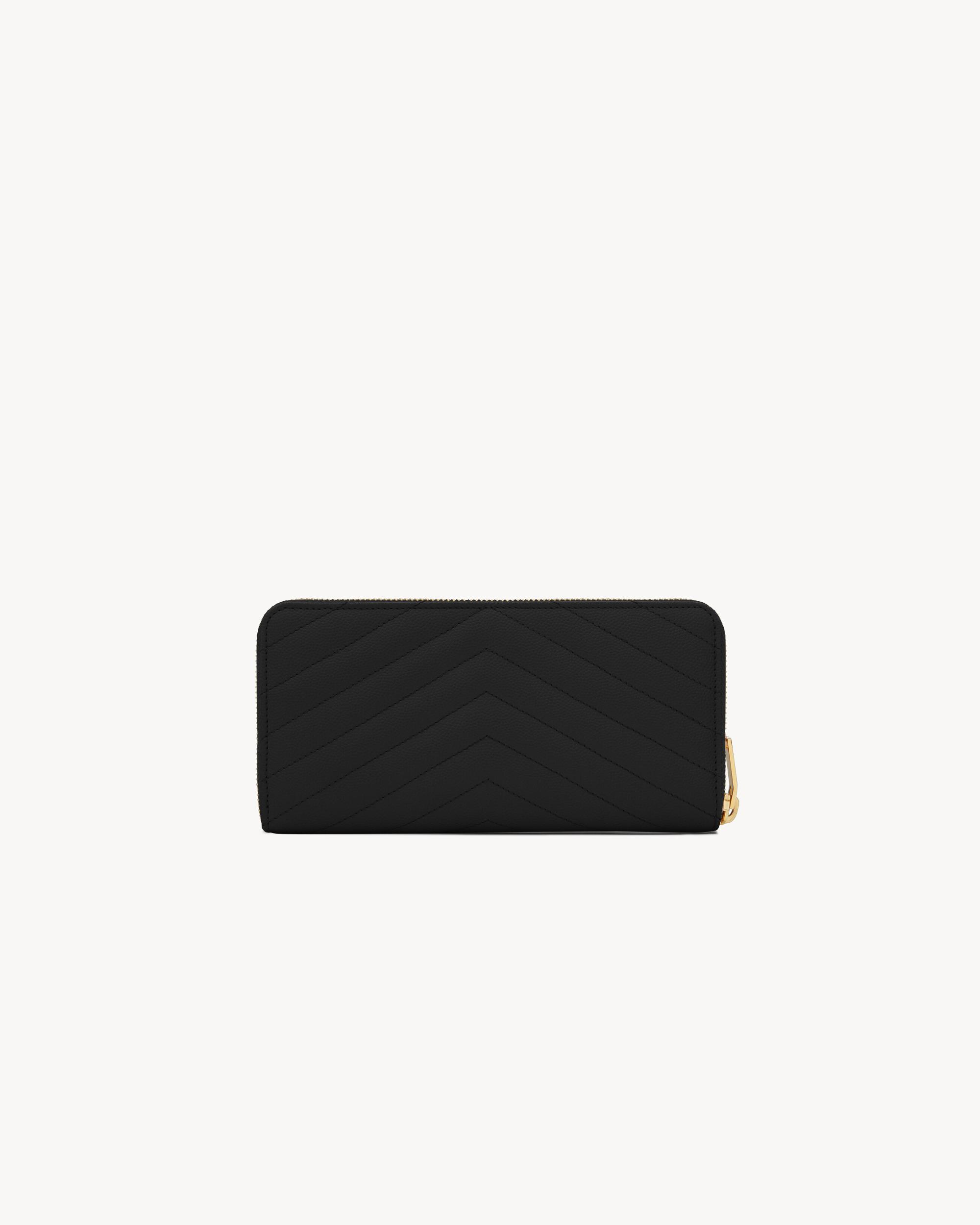 CASSANDRE MATELASSÉ ZIP AROUND WALLET IN GRAIN DE POUDRE LEATHER Product Image