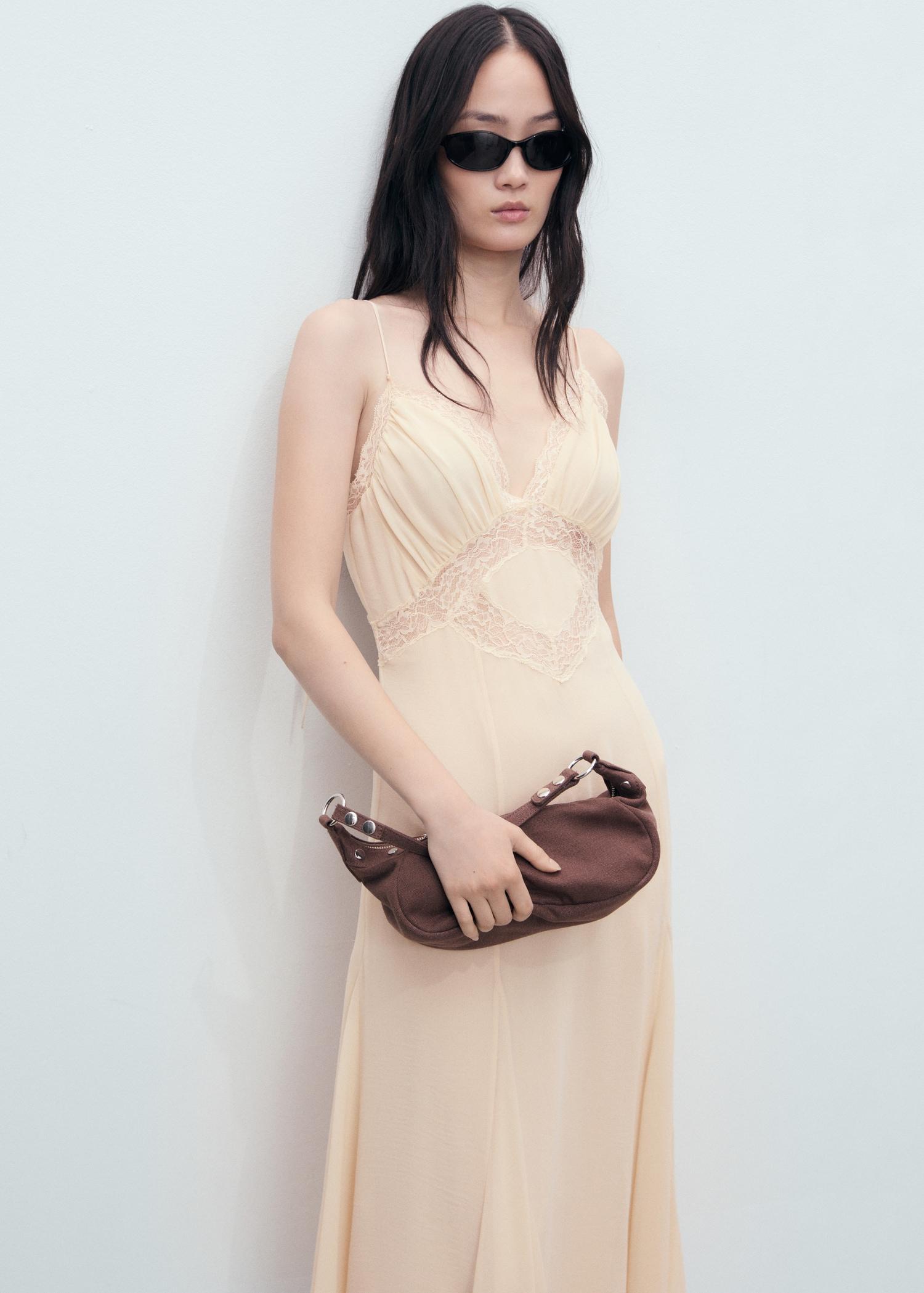 Lace camisole dress - Women | MANGO USA Product Image