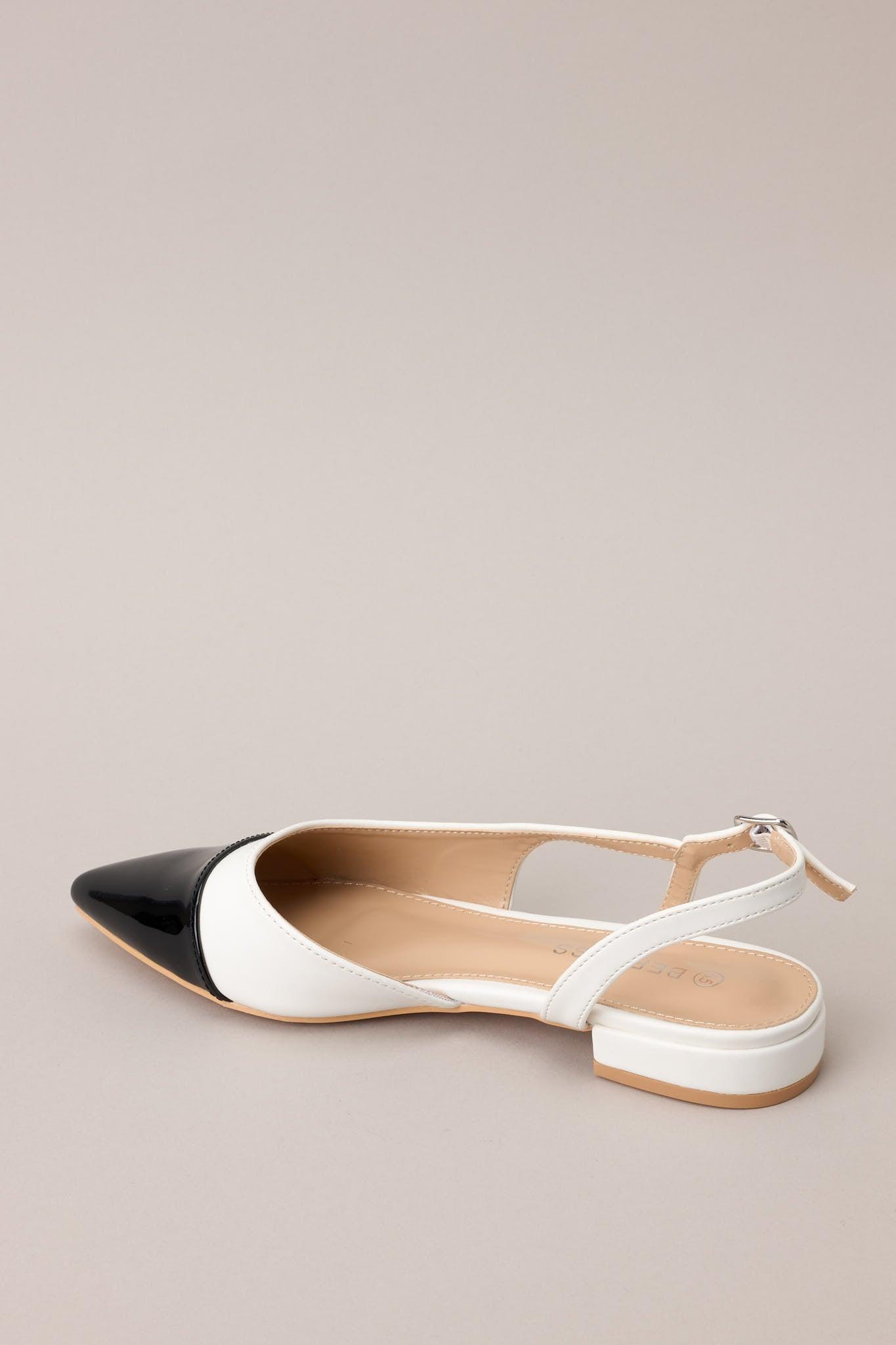 Elegant Equilibrium Black & White SlingBack Flats Product Image