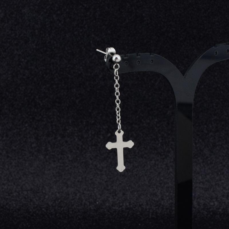Cross Dangle Earring / Clip-On Earring Product Image