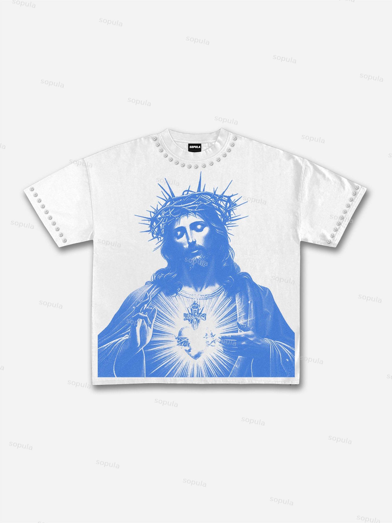 Classic Cross Graphic Oversized Hoodie Product Image