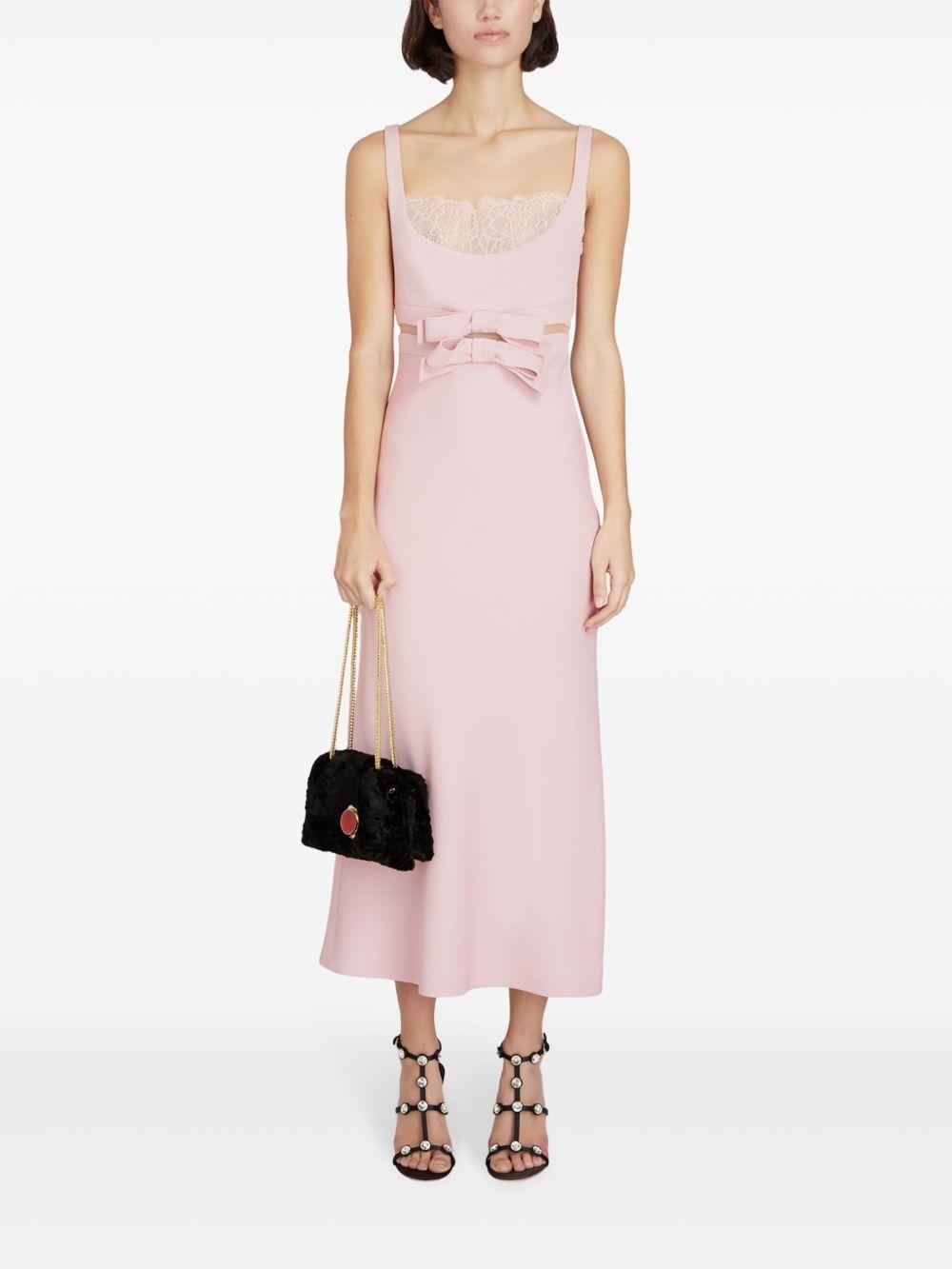 bow-detail crepe midi dress Product Image