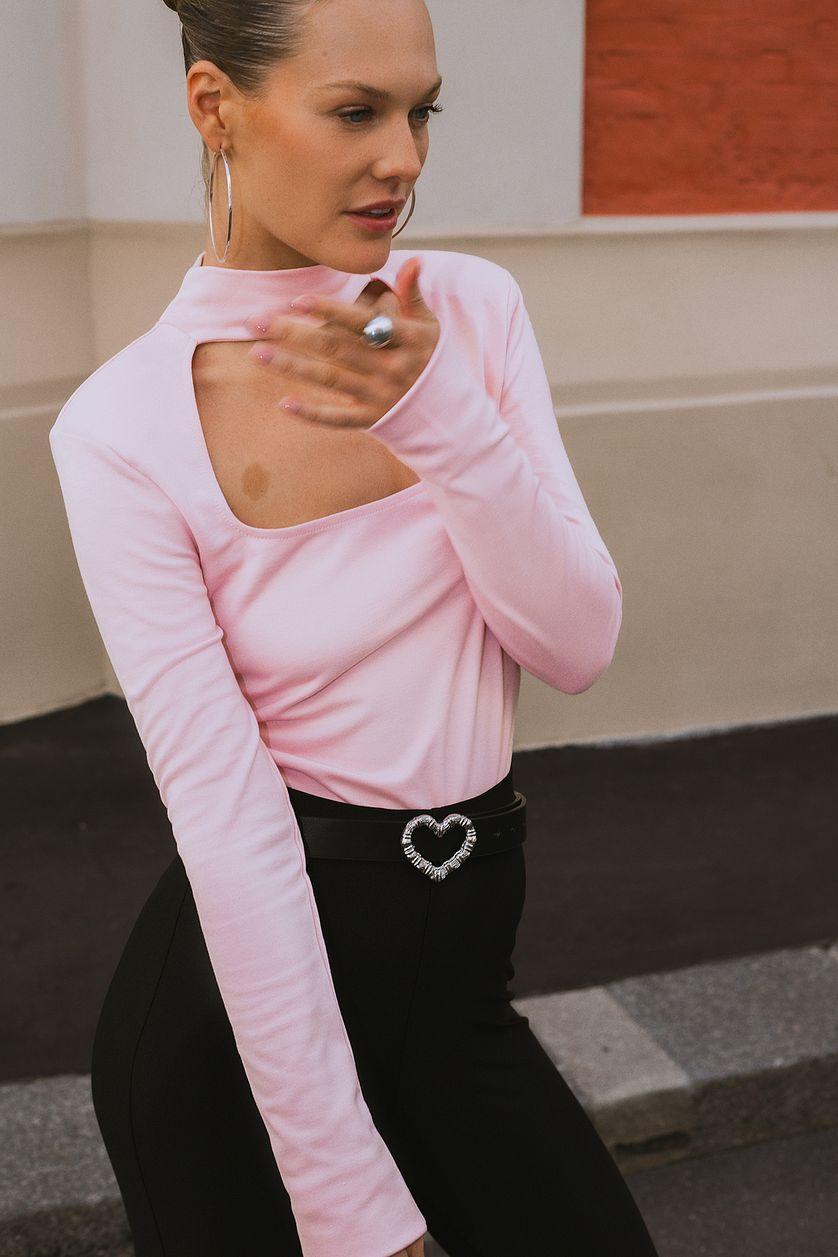 Square Neck Choker Detail Top Product Image