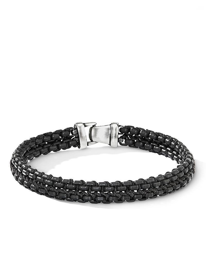 Mens Woven Box Chain Bracelet in Sterling Silver Product Image