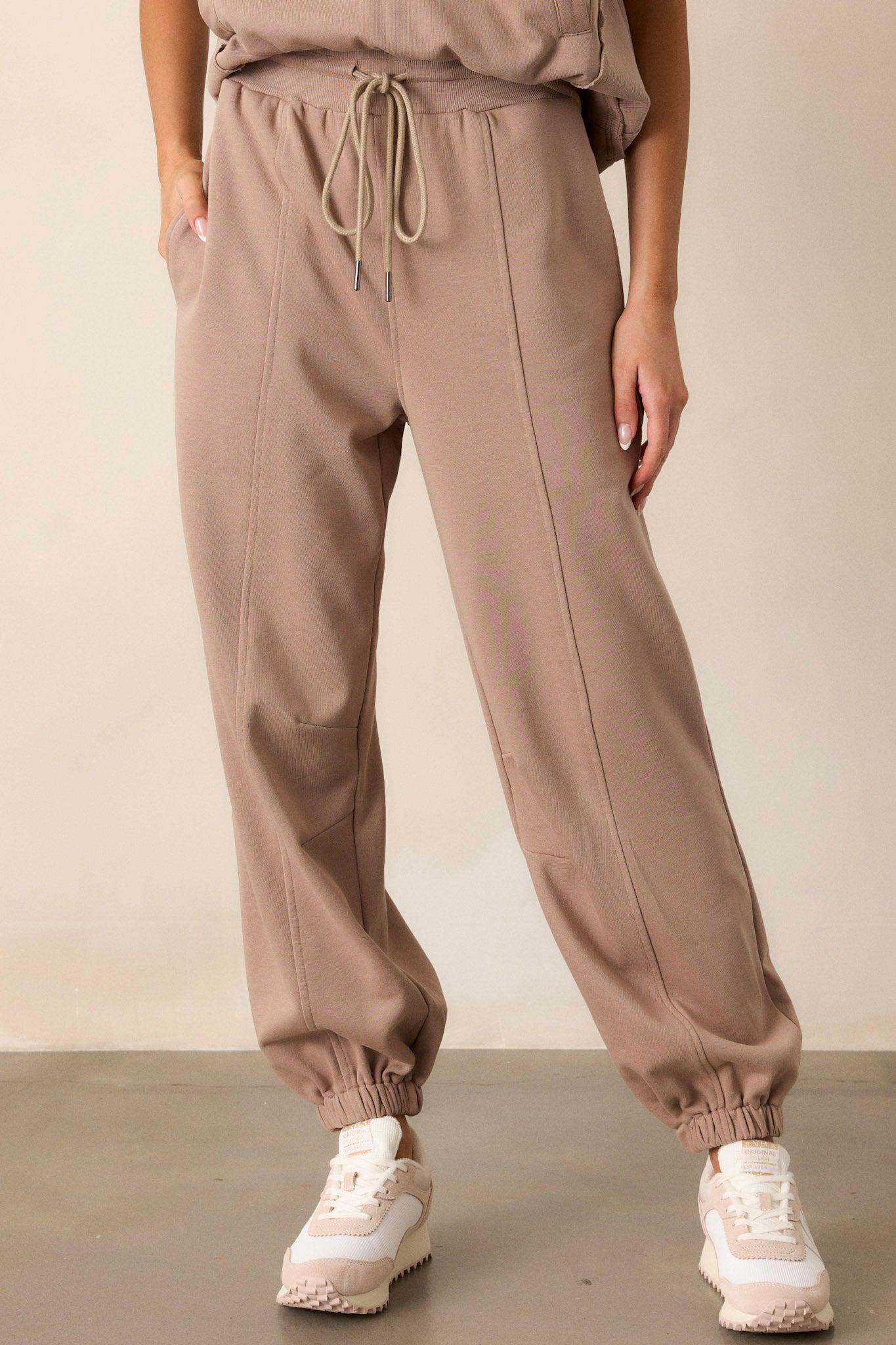 Almost Forever Cotton Light Mocha Joggers Product Image