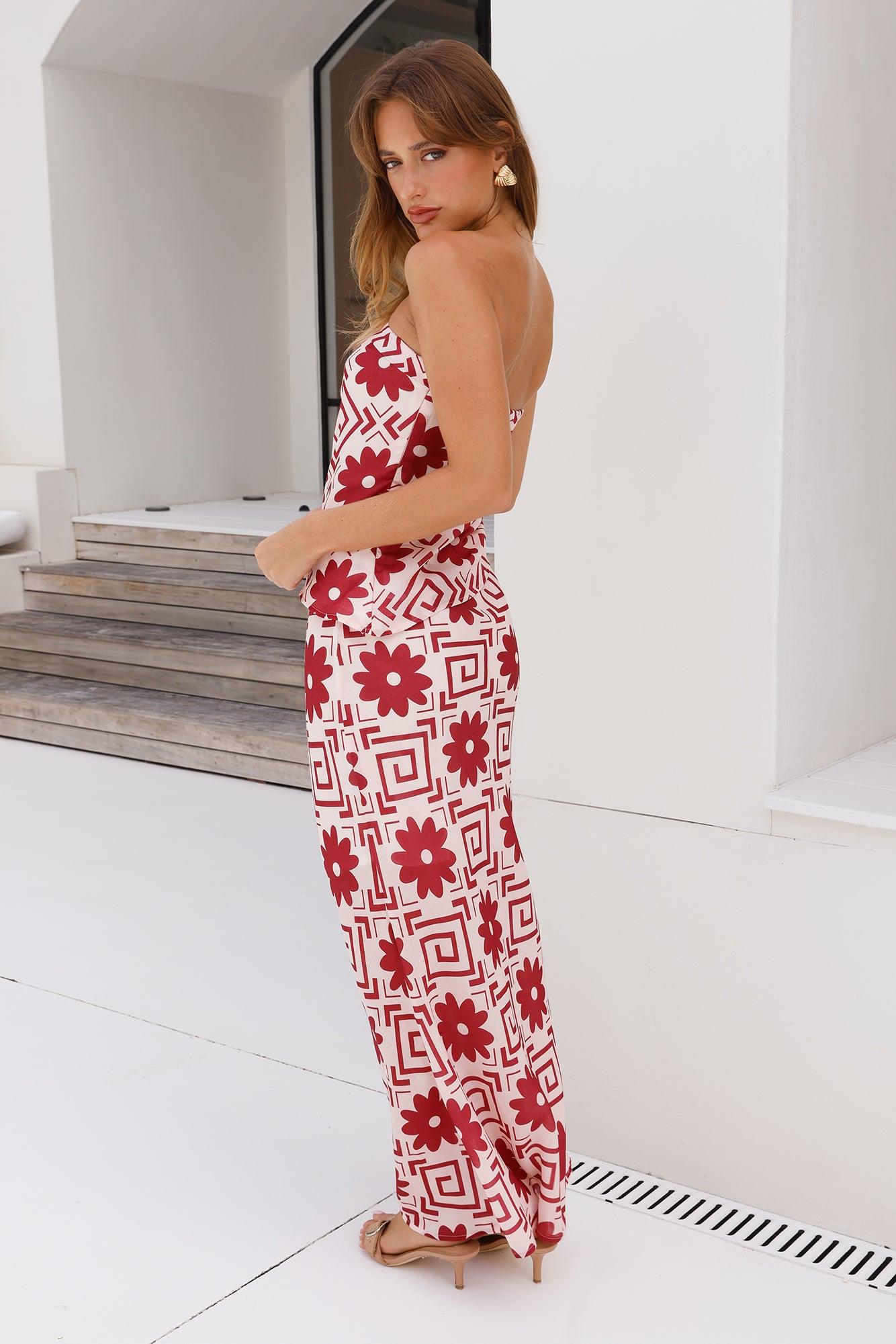 What's On Your Mind Maxi Skirt Red Product Image