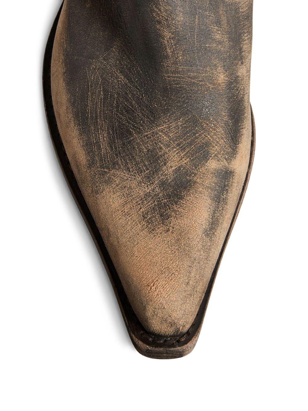 calf leather pointed-toe boots Product Image