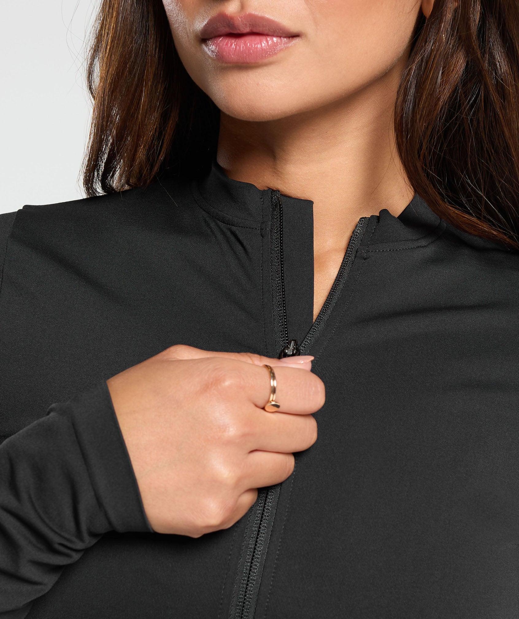 Gymshark Everyday Seamless Zip Tracktop - Black Female Product Image