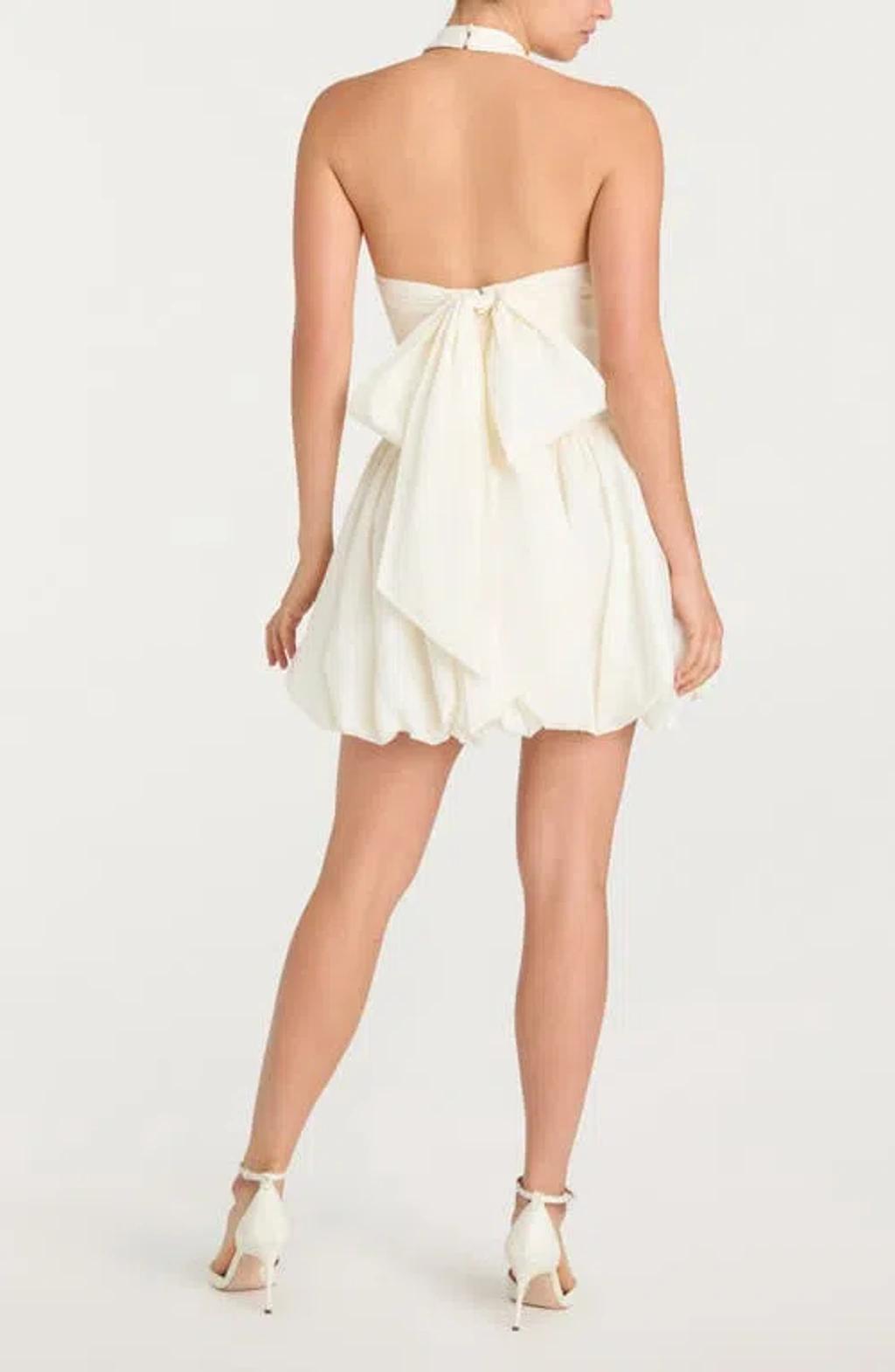 CINQ À SEPT Macia Halter Bow Dress In Neutral Product Image