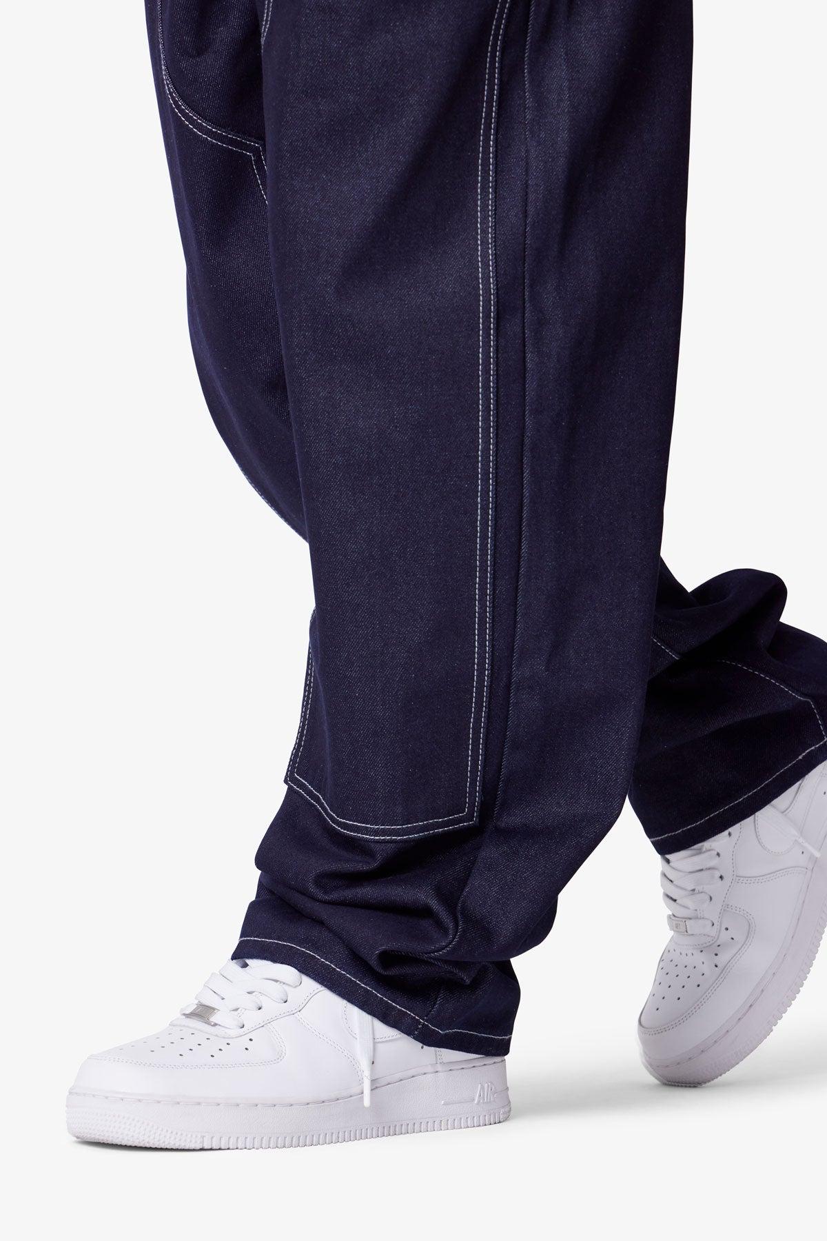Ultra Baggy Raw Work Denim - Blue Product Image