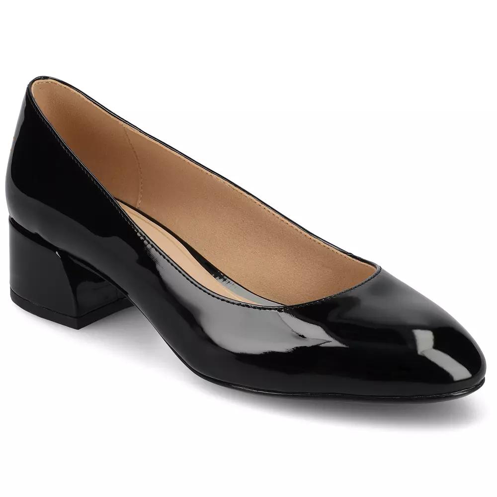 Journee Medium and Wide Width Saarii Women's Slip-On Block Heel Pumps,  Product Image