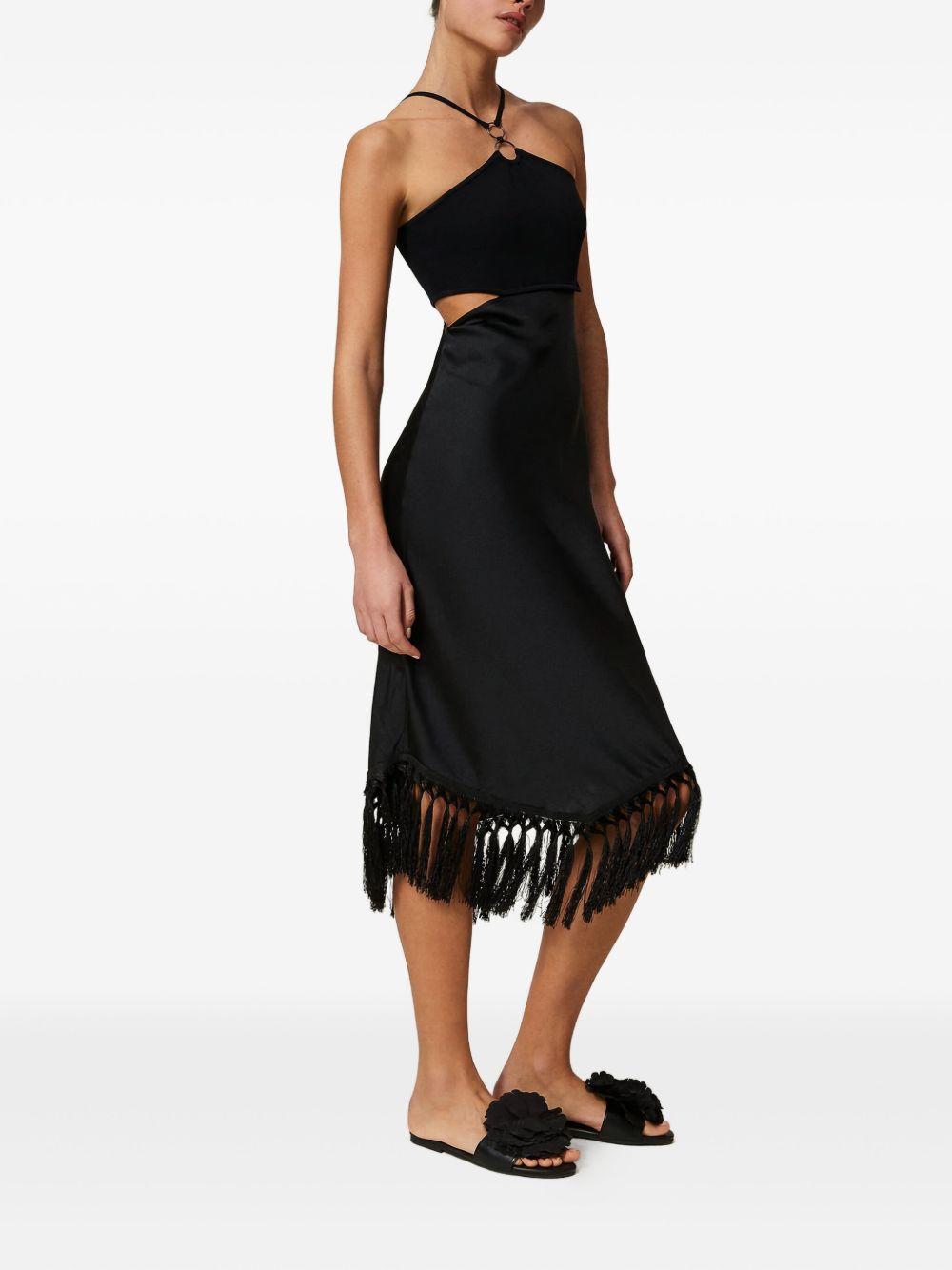cut-out fringe midi dress Product Image