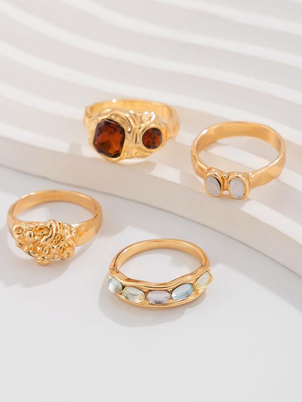 Geometric Rhine Stones Rings Accessories Product Image
