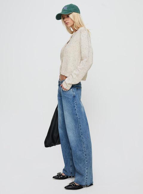 Sabryna Low Rise Straight Leg Jeans Blue Product Image