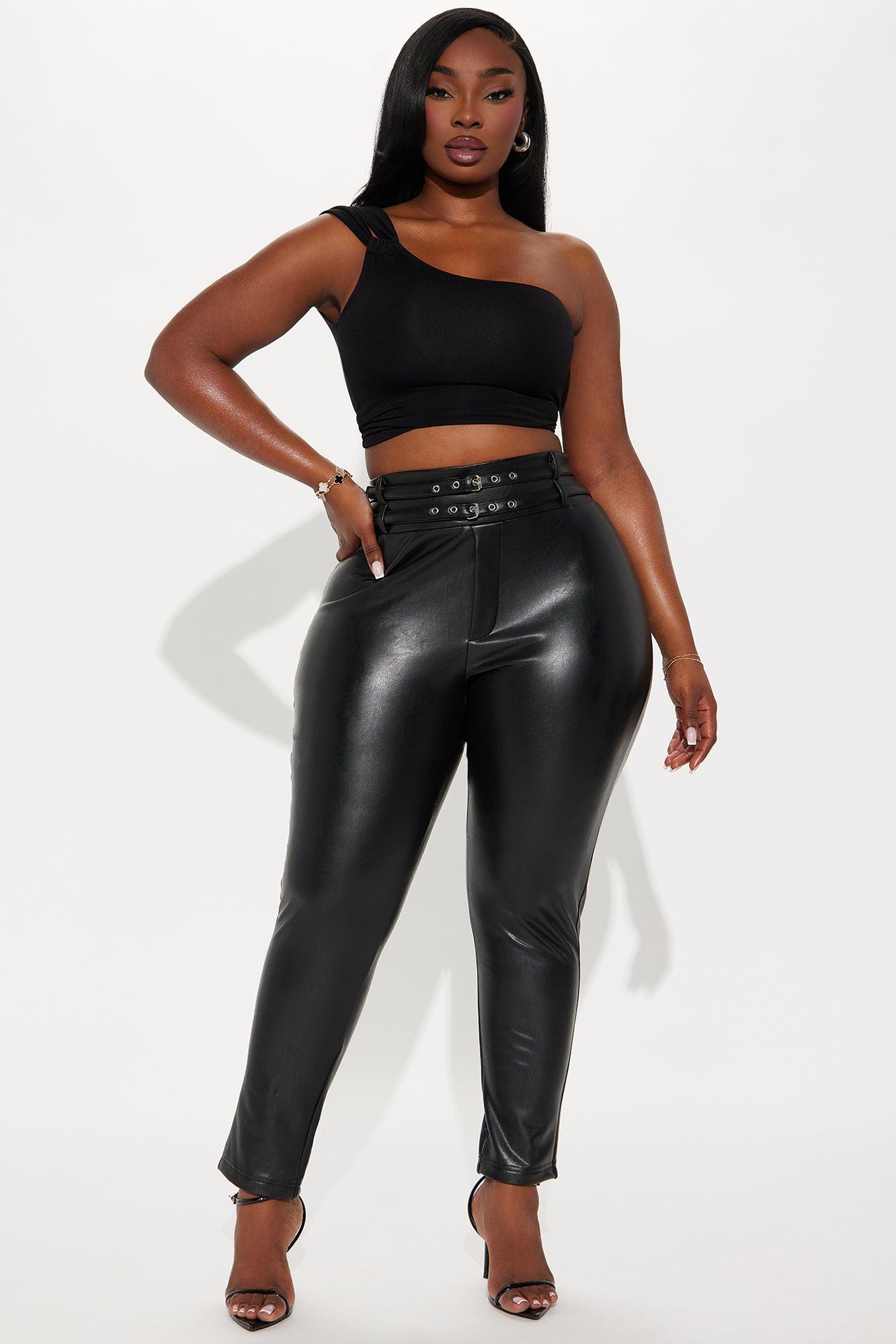 Kennie Faux Leather Skinny Pant - Black Product Image