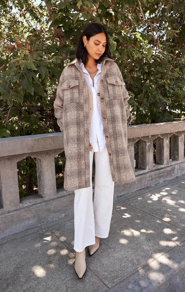 Sonoma Plaid Long Shirt Jacket *FS Product Image