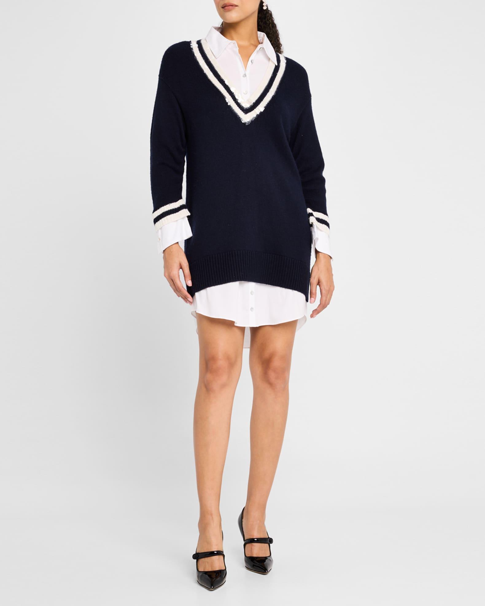 Santina Sequined Mixed Media Mini Dress Product Image