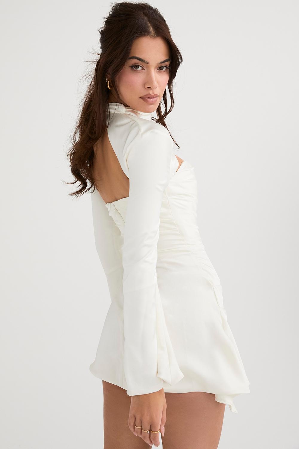 Toira  ivory draped corset dress - sale Product Image