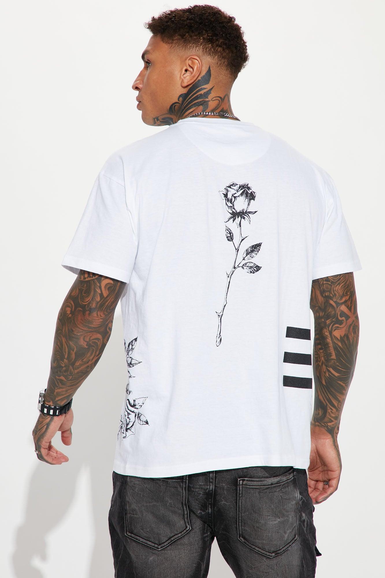 Black Roses Short Sleeve Tee - White Product Image