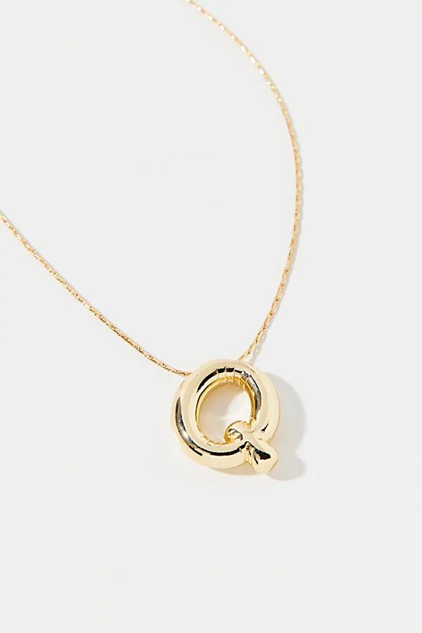 14k Gold Plated Bubble Initial Charm Necklace, Womens at Urban Outfitters Product Image