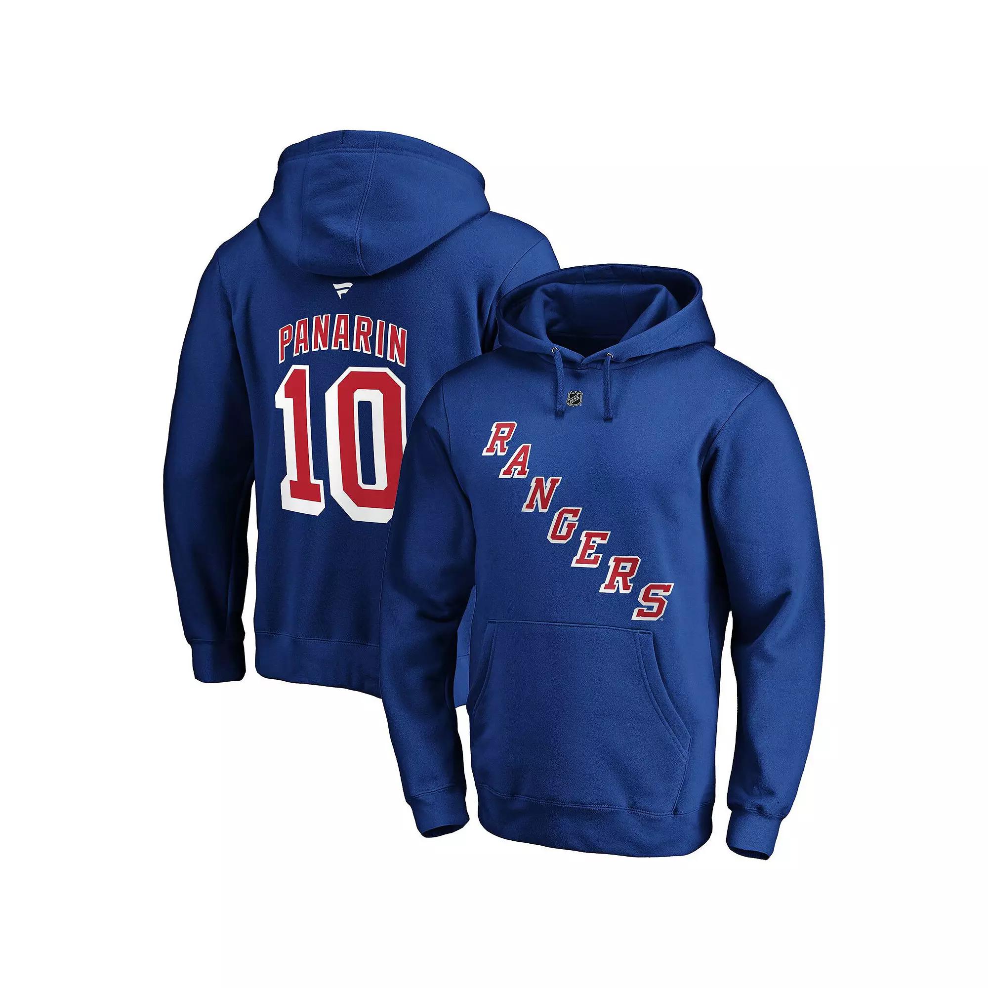 Men's Fanatics Branded Artemi Panarin Blue New York Rangers Authentic Stack Player Name & Number Fitted Pullover Hoodie, Size: 4XL, Ran Blue Product Image
