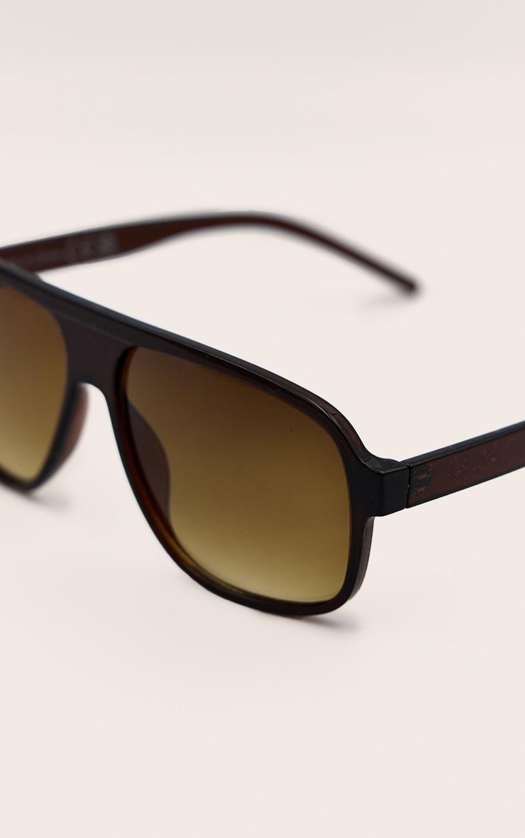 Chocolate Slim Aviator Sunglasses Product Image