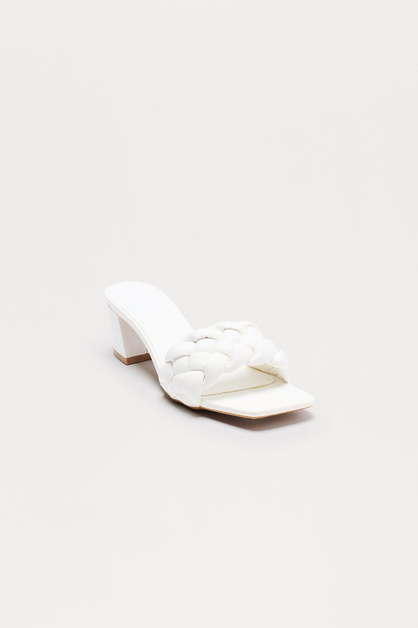 Krayson Braided Strap Mules - White Female Product Image