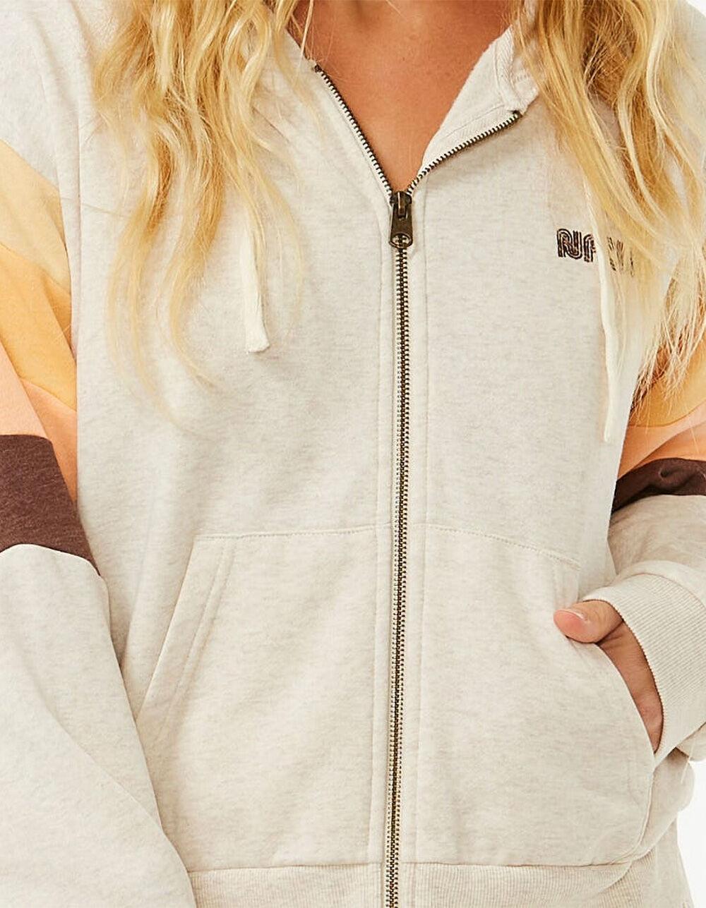 RIP CURL Surf Revival Womens Zip Up Hoodie - OATMEAL Product Image