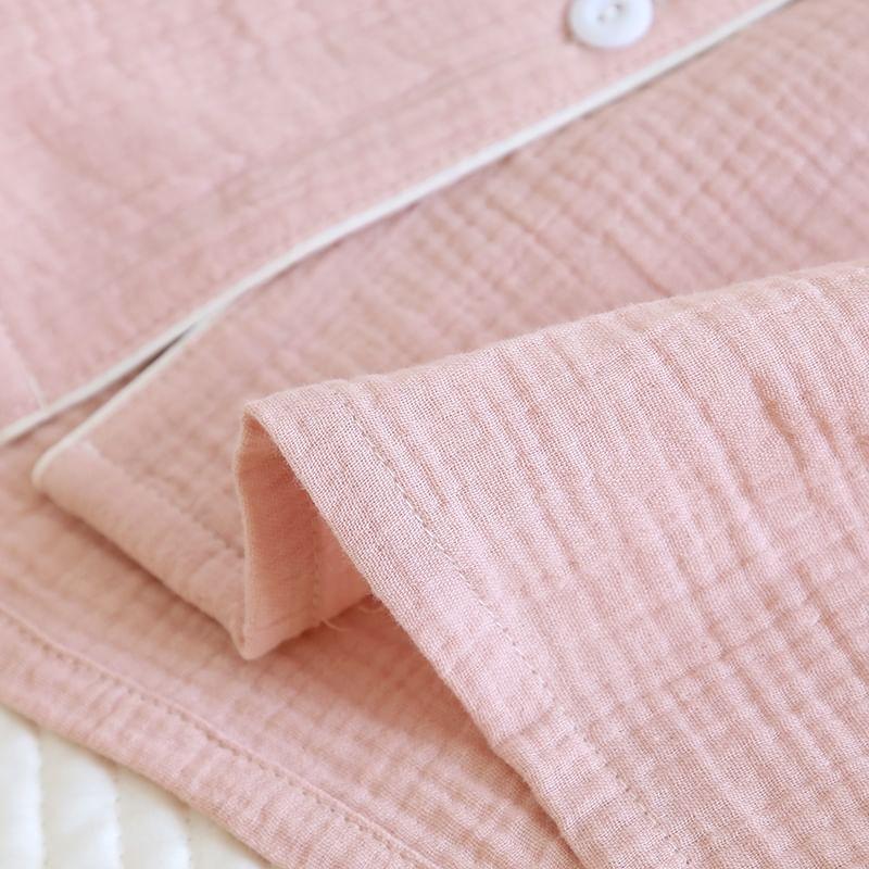 Couple Matching Short-Sleeve Lapel Collar Contrast Trim Button Pajama Top (Various Designs) Product Image