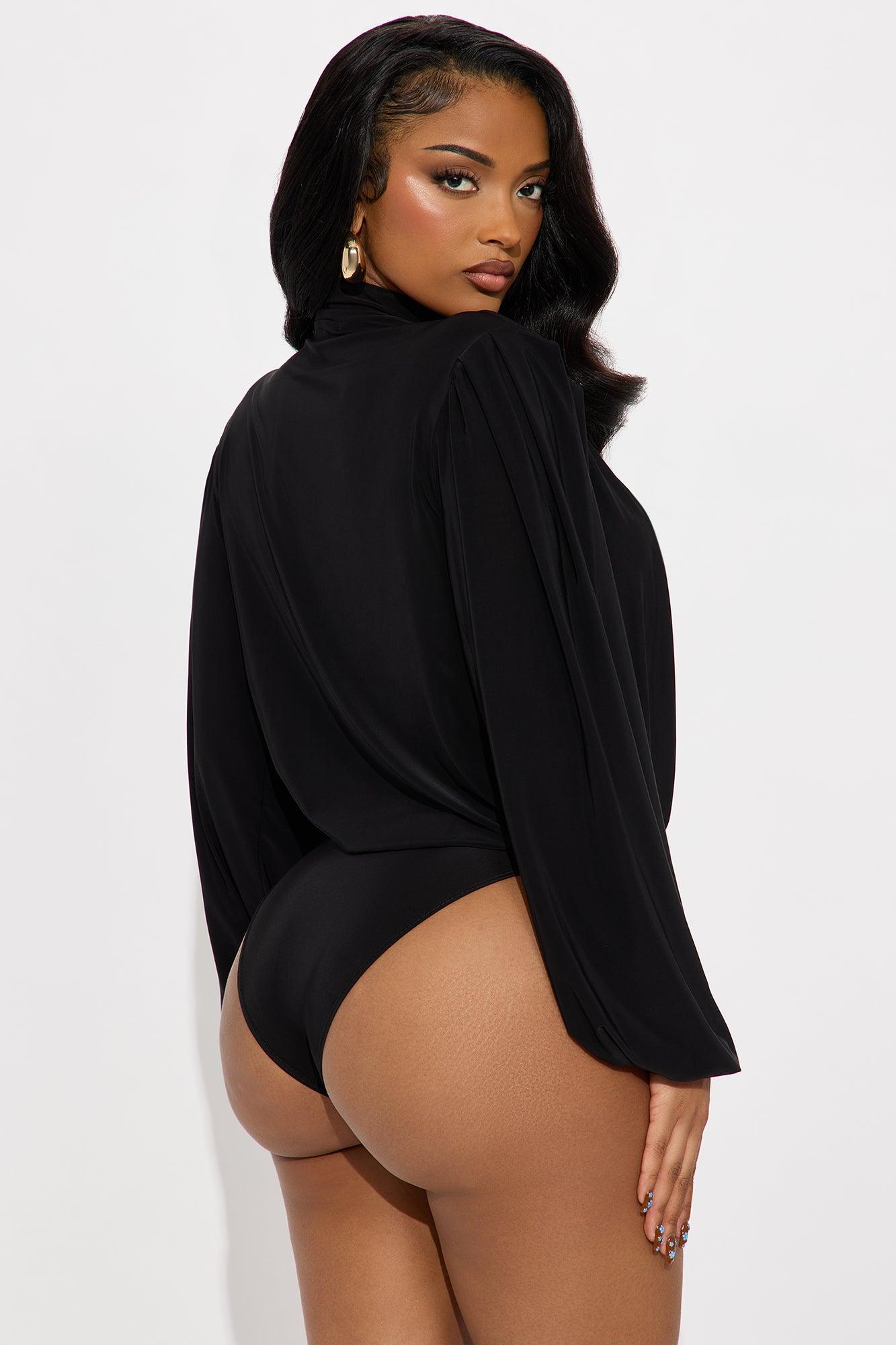Scarlet Cut Out Mock Neck Bodysuit - Black Female Product Image