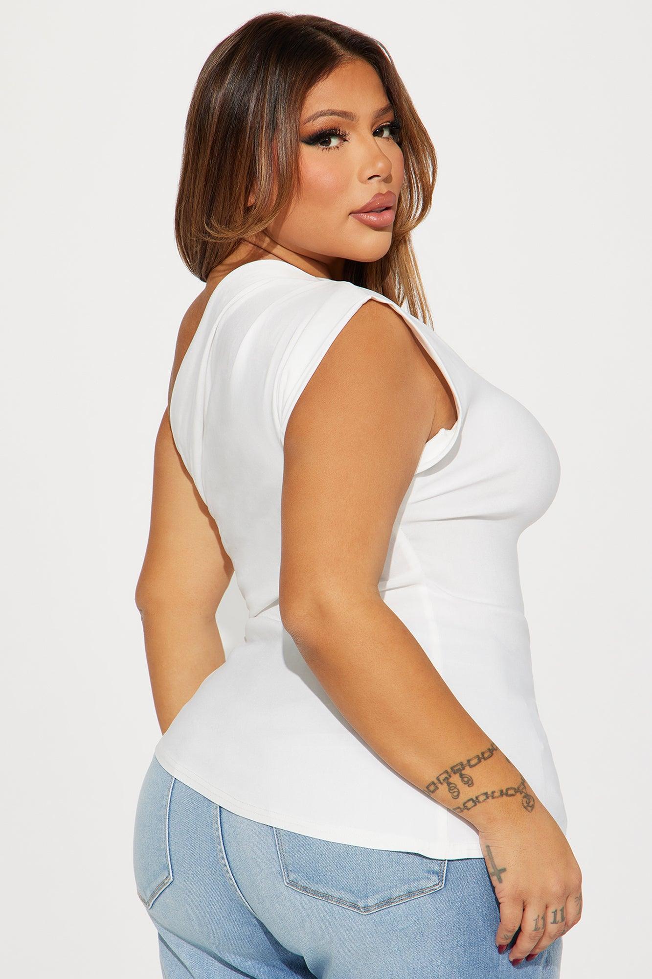 In My Moment One Shoulder Top - Ivory Product Image