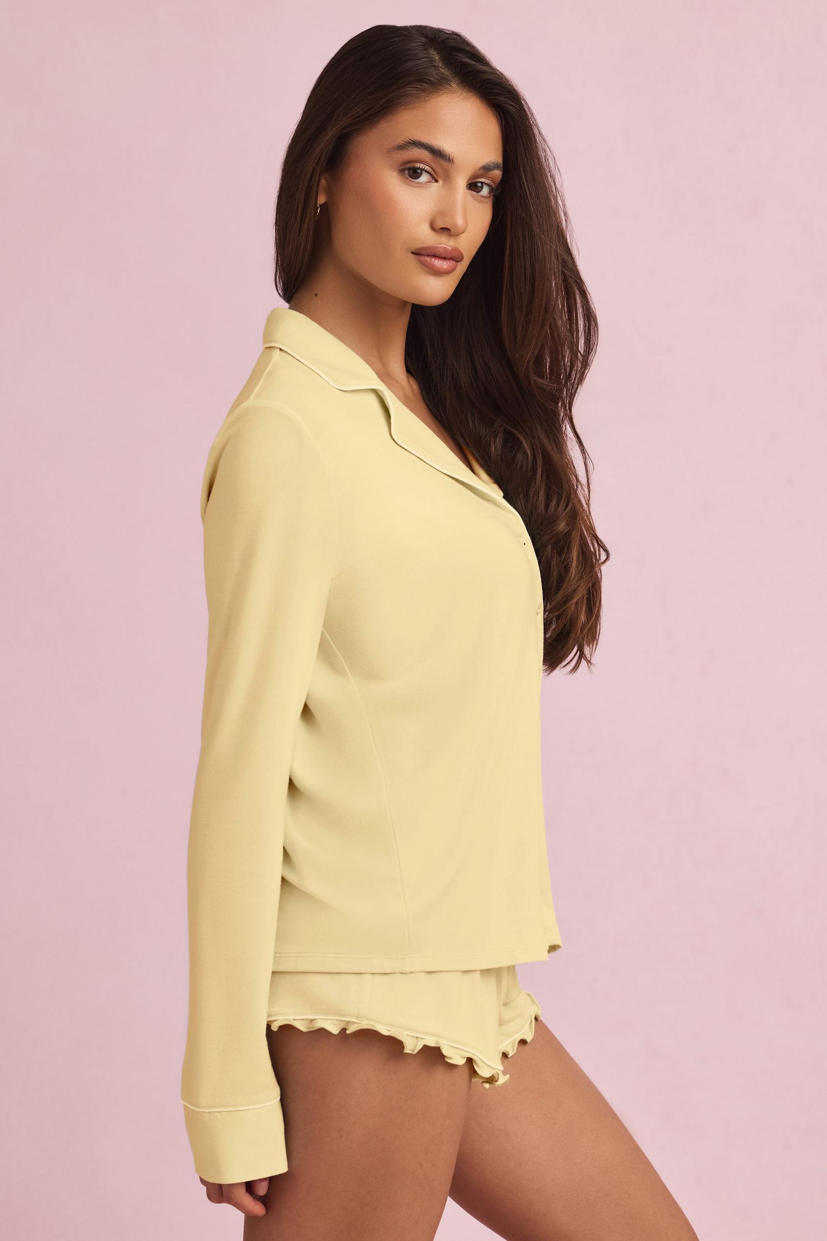 Modal Long-Sleeve Pyjama Top in Mint Product Image