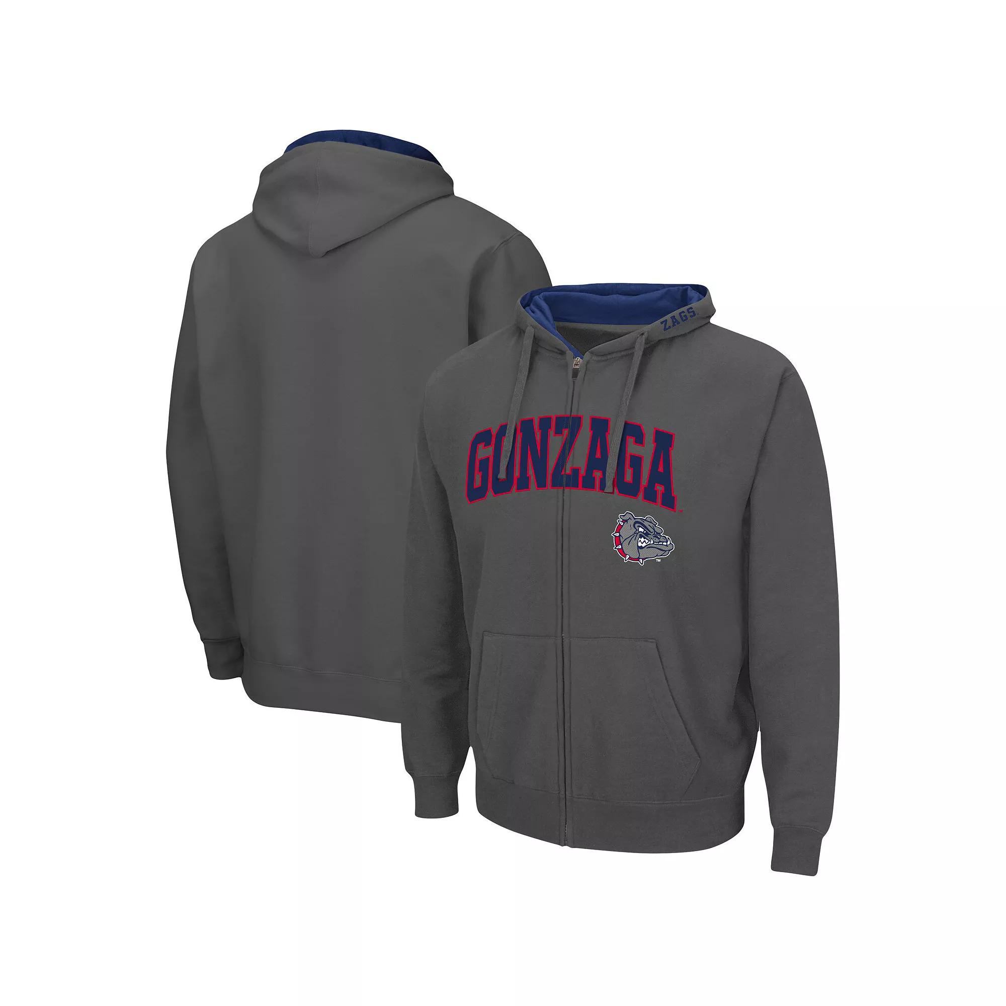 Men's Colosseum Charcoal Georgetown Hoyas Arch & Logo 3.0 Full-Zip Hoodie,  Product Image