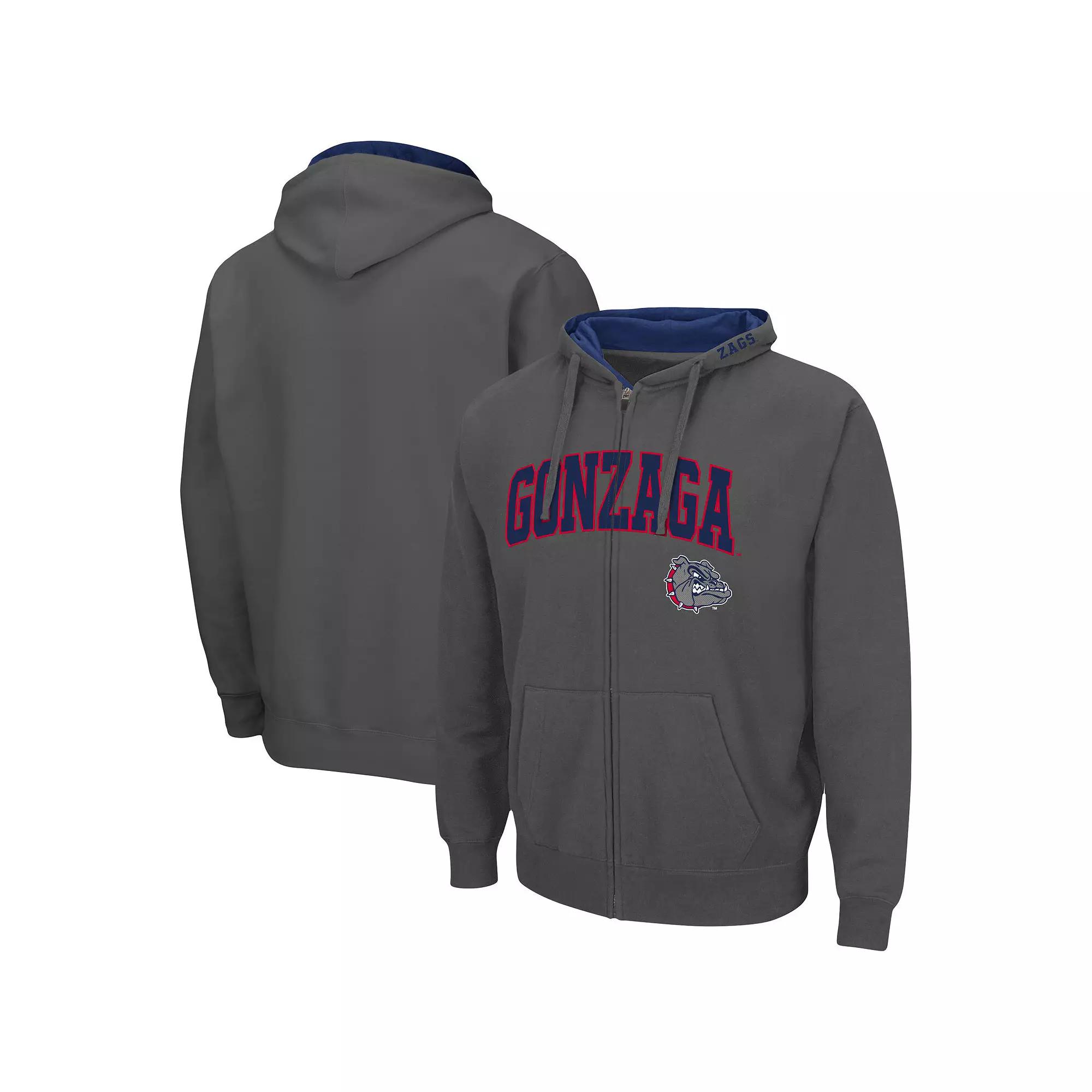 Men's Colosseum Charcoal Georgetown Hoyas Arch & Logo 3.0 Full-Zip Hoodie,  Product Image