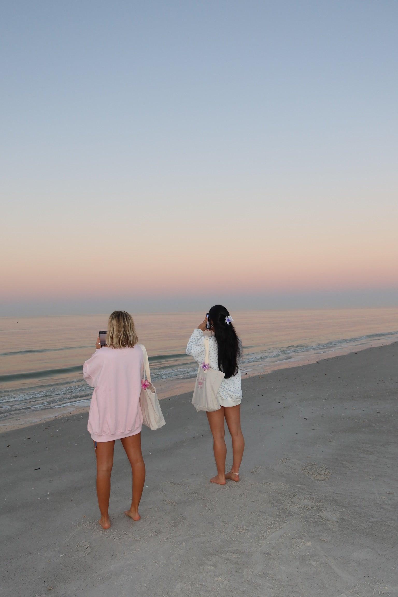 Light Pink Varsity Embroider Sweatshirt Product Image