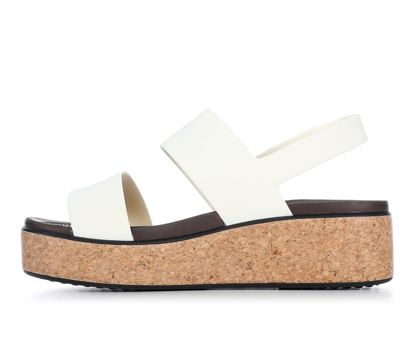 Women's Crocs Brooklyn Cork Low Wedge Sandals Product Image