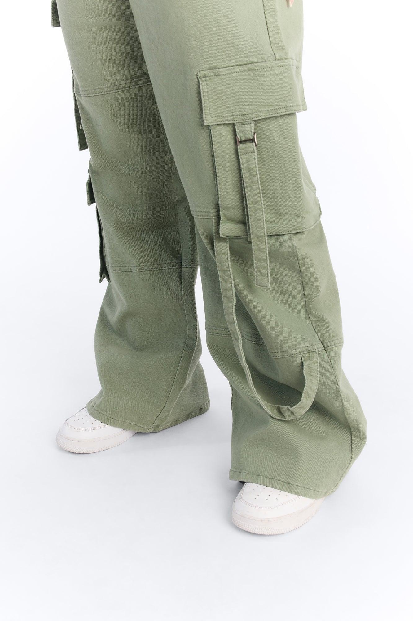 Desi Mineral Wash Cargo Pant - Sage Female Product Image
